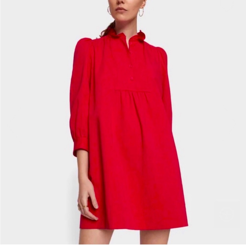 G.by Goop Ruffle Collared Shirt Dress-Size 2